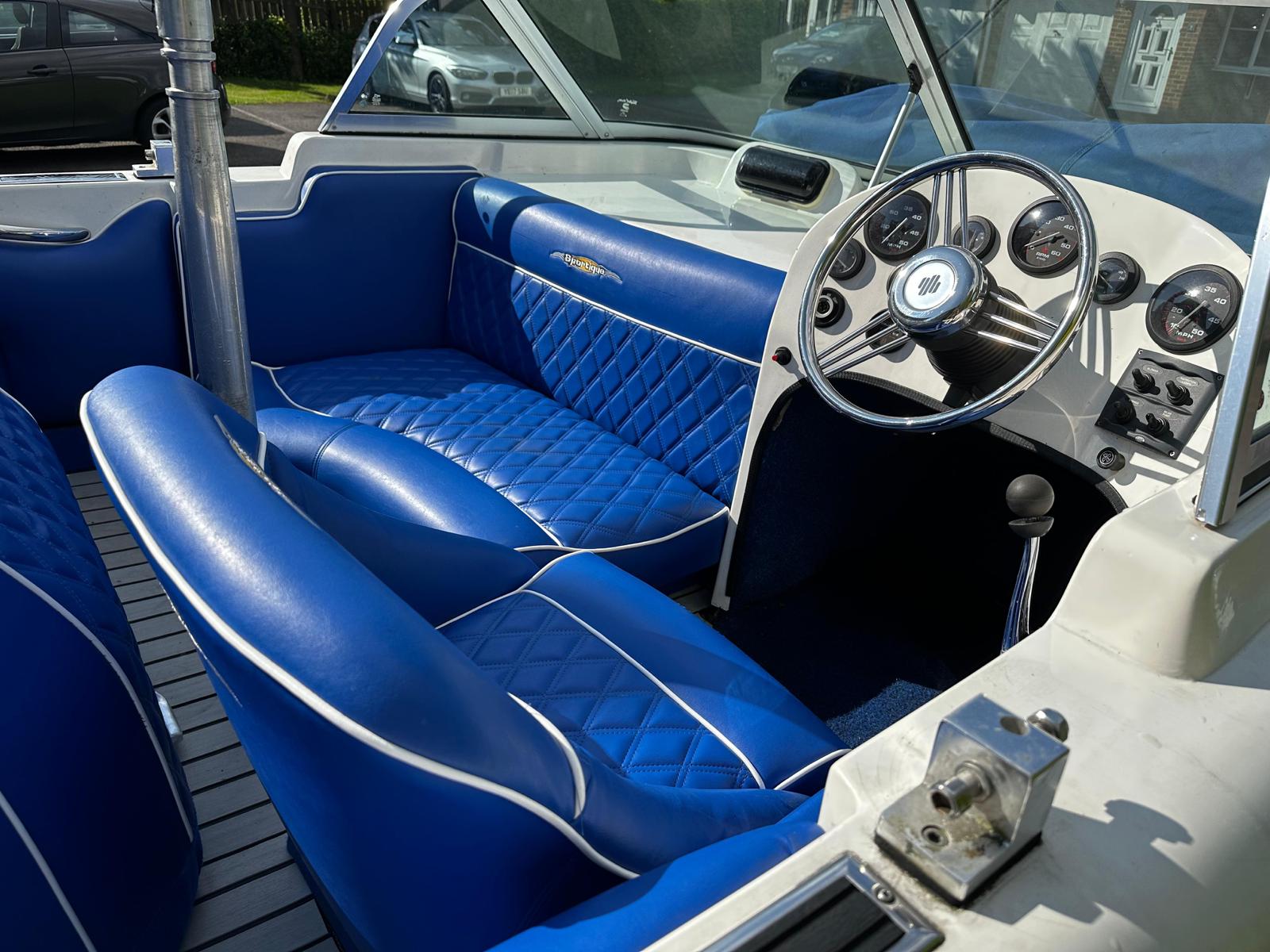Custom boat seat upholstery Blue Note Upholstery